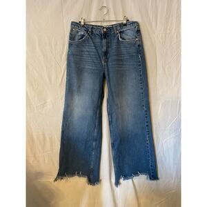 Free People Women's Straight Up Baggy Jean, Riverside Blue, 30 (see below)